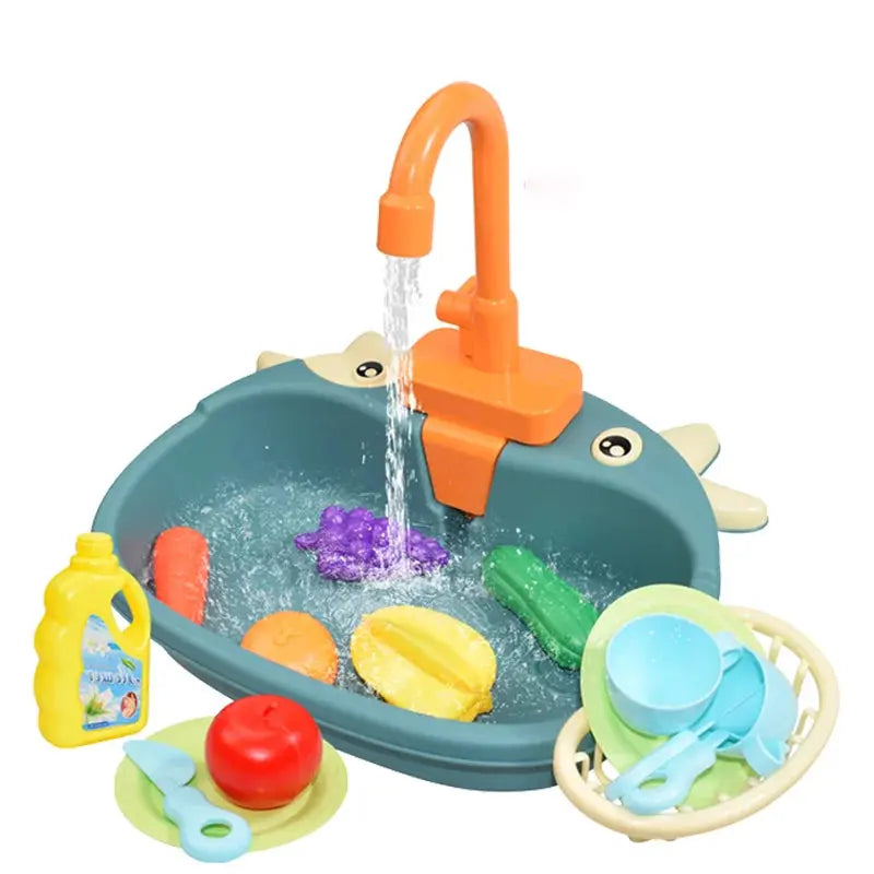 Kids Kitchen Sink Toys Simulation Electric Dishwasher Mini Kitchen Food Pretend Play House Toy Set Children Role Play Girl Toys EaseYourDay