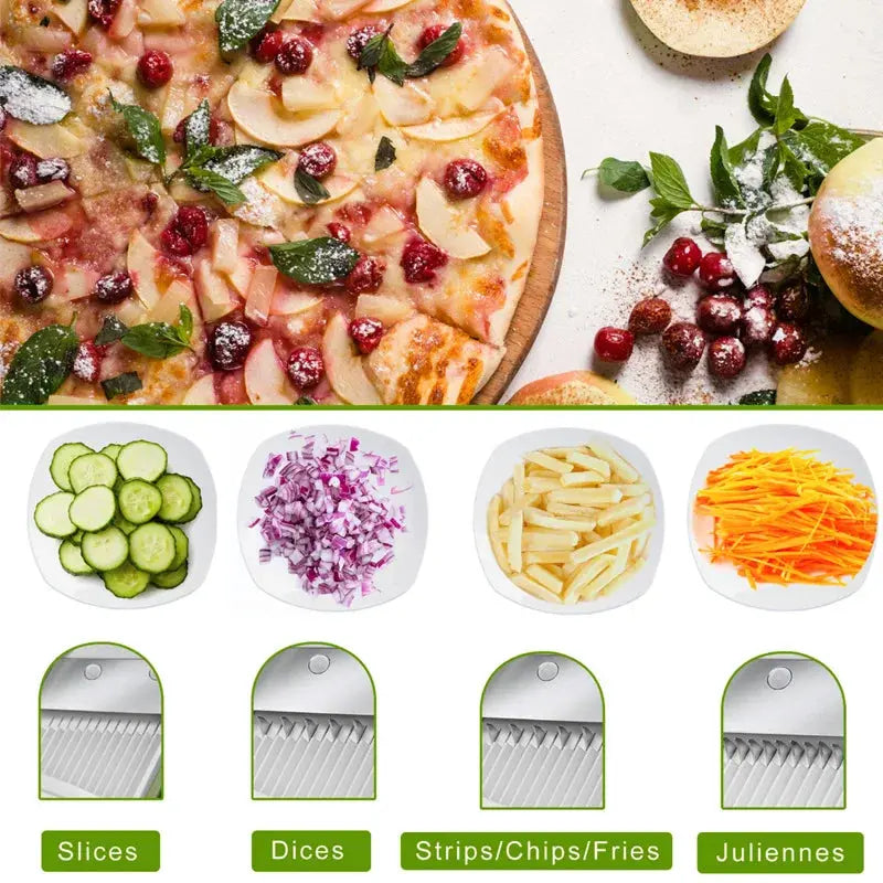 5 In 1 Multifunction Safe Vegetable Chopper Adjustable Foldable Upgrade Potato Fries Cutter Kitchen Chopper Kitchen Gadgets EaseYourDay