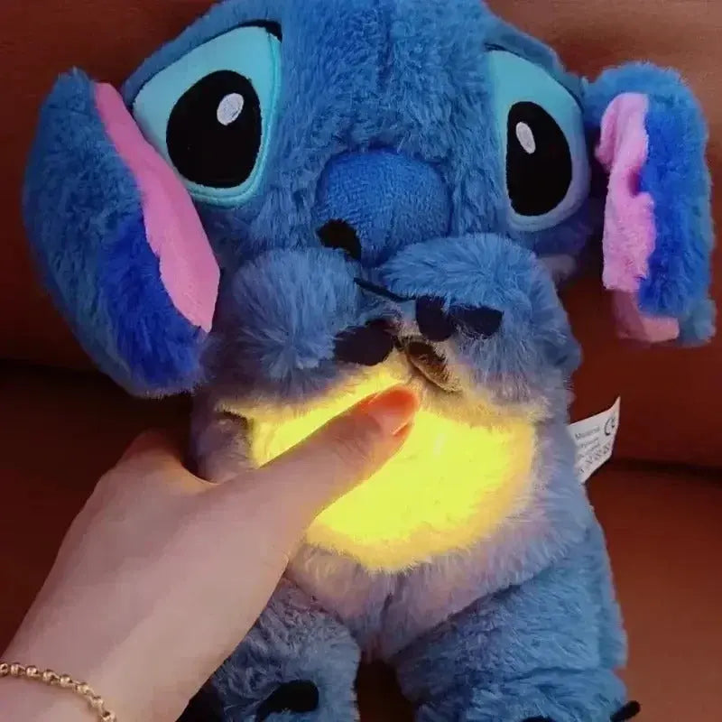 Kawaii Stitch Plush Doll Baby Sleeping Companion Sound Soothing Musical  Kawaii With Air Bag and Light Doll Breathing Toys Gifts EaseYourDay